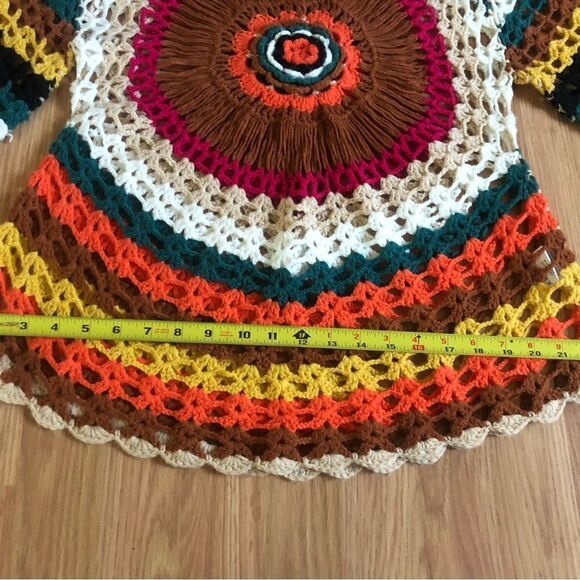 Crocheted Multicolored Y2K Flare Top - Picture 6 of 8